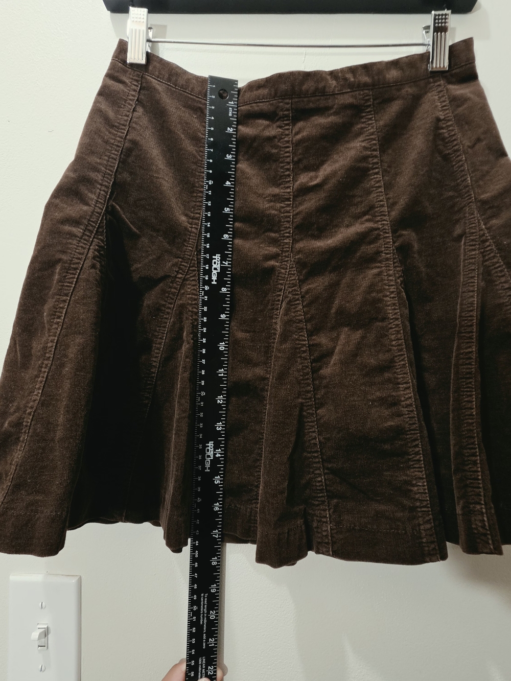 dELiA*s Choco Brown Corduroy Cotton Aline Mini Skirt Size S Whimsigoth 90s Y2k - Picture 5 of 6